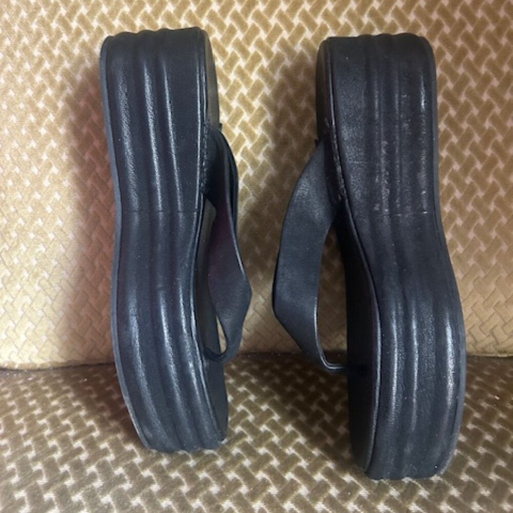 Free People Black Platform Thong Mules - Picture 12 of 14